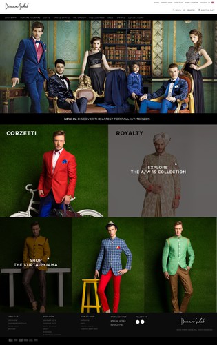 Suit design with the title 'Divan Fashion website design '