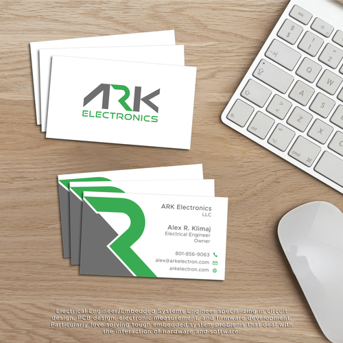 Circuit design with the title 'An essential logo inspired by the electric arc'