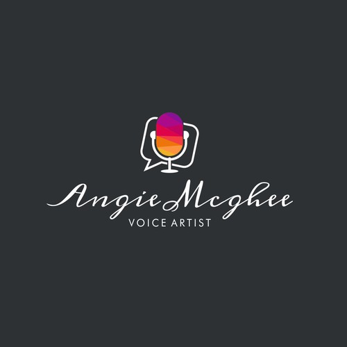 Professional logo with the title 'Angie McGhee voice artist'