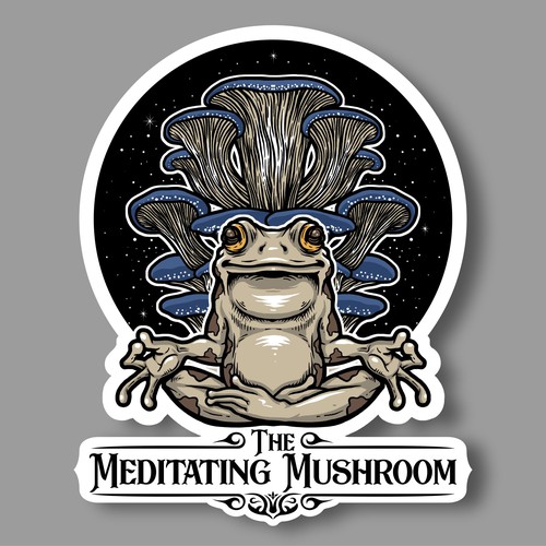 Arts logo with the title 'THE MEDITATING MUSHROOM'