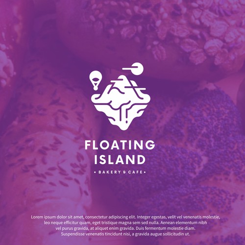 Balloon design with the title 'Floating Island'