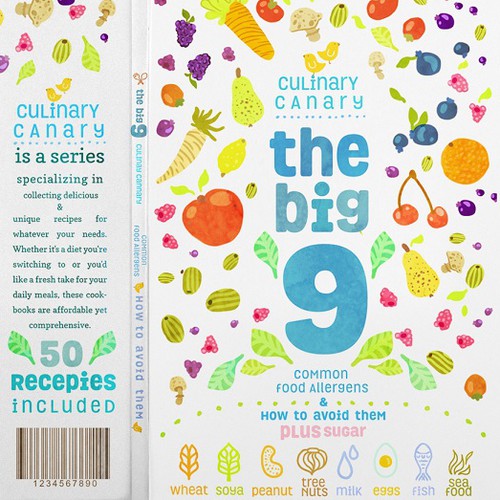 Egg design with the title 'Book Cover for food allergy'