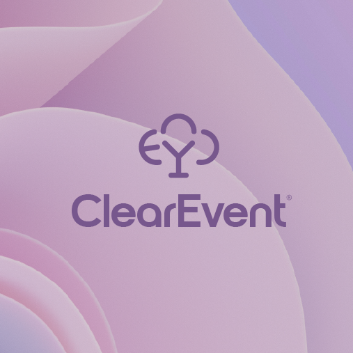 Abstract tree logo with the title 'ClearEvent'