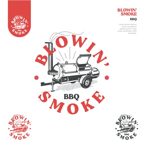BBQ logo with the title 'BBQ illustrated logo'