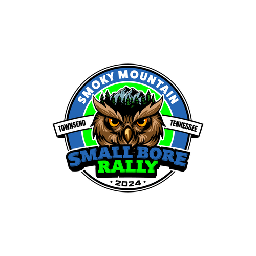 Owl logo with the title 'Smoky Mountain Small Bore Rally'