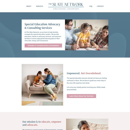 Autism design with the title 'Special Education Advocacy Website Design'