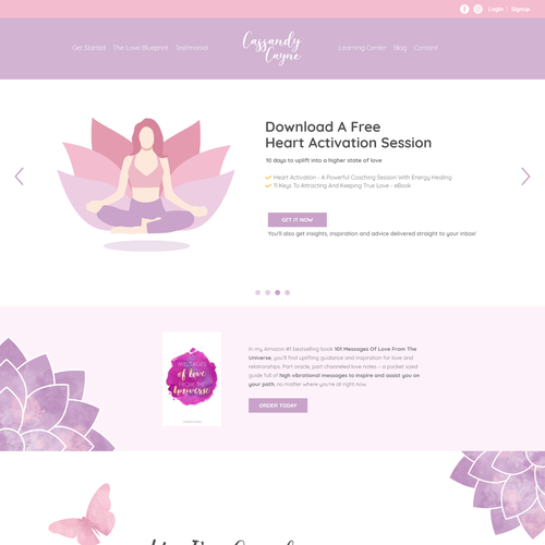 Beautiful website with the title 'Cassady Cayne Wabsite Design'