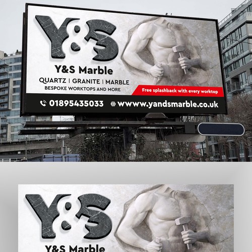 Marble design with the title 'Y & S Marble Billboard'