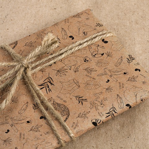 Rainforest design with the title 'Wrapping paper design'