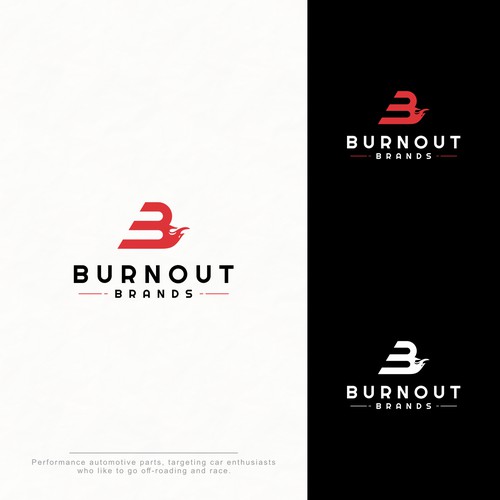 B logo with the title 'Simple Bold Logo for Burnout Brands'