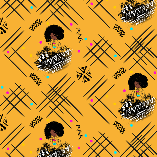 Girl design with the title 'Cute pattern design for little girls'