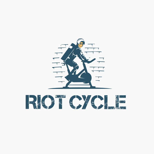 Police logo with the title 'Clever logo for RIOT CYCLE'