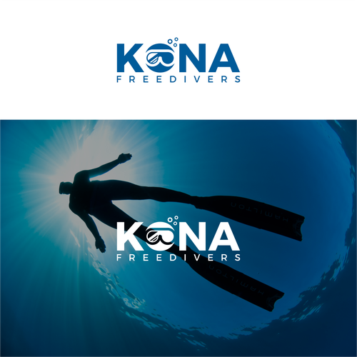 Diver logo with the title 'Logo design for kona'