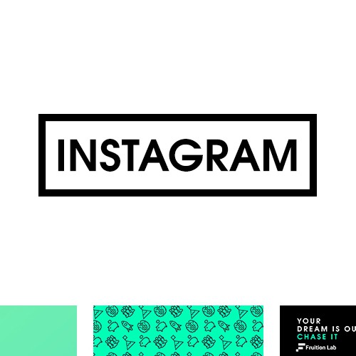 Social networking design with the title 'Fruiton Lab Instagram'