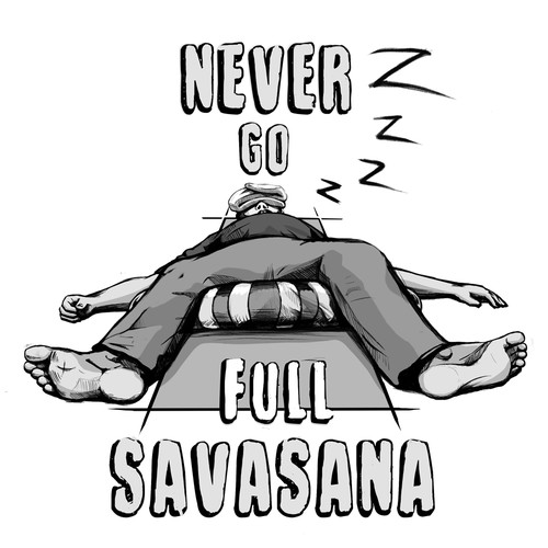 Designer artwork with the title 'YOGA Savasana'