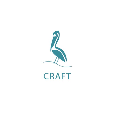 Pelican logo with the title 'Craft -pelican logo for woodworking company'