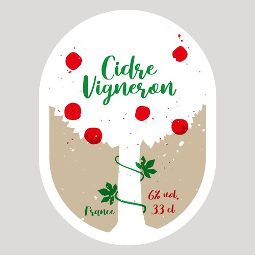 Slider design with the title 'Label for a bottle of cider'