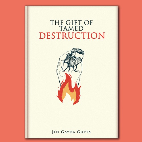 Fire book cover with the title 'Book cover for a poetry book'