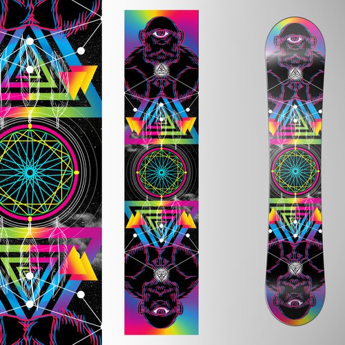 Snowboarding design with the title 'SNOWBOARD DESIGN'