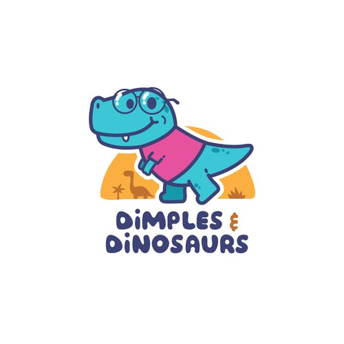 Dinosaur logo with the title 'Logo Concept for Kids Clothing'