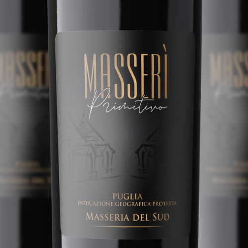 Wine packaging with the title 'Masseri Wine Label'