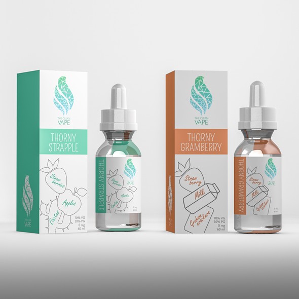 Wholesale design with the title 'Modern, fun, elegant label and box design for e-liquid'