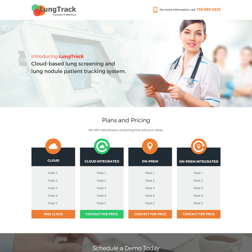 Hospital design with the title 'Homepage Design For Lung Screening Service'