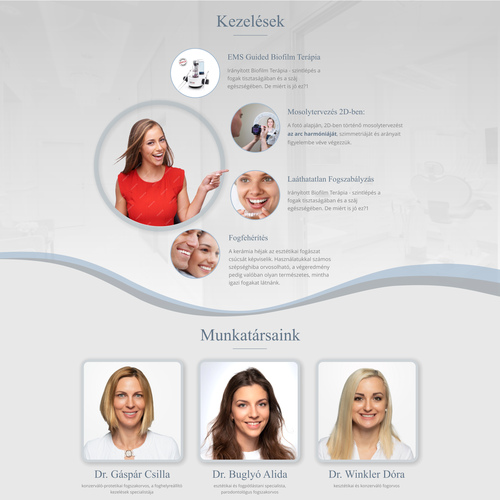 Dental website with the title 'Dental Hygiene clinic website design'