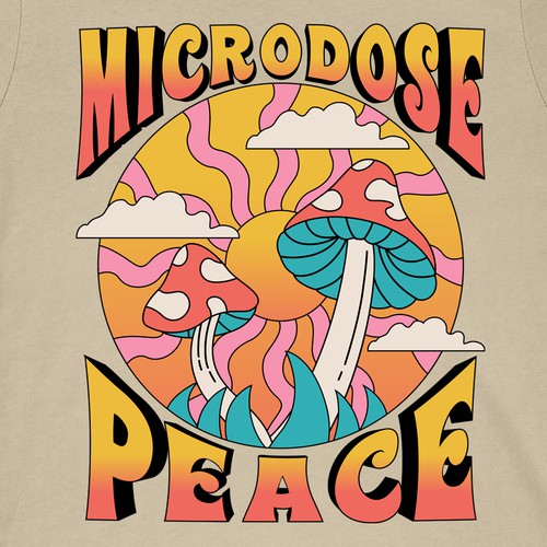 Retro design with the title 'Microdose Peace'