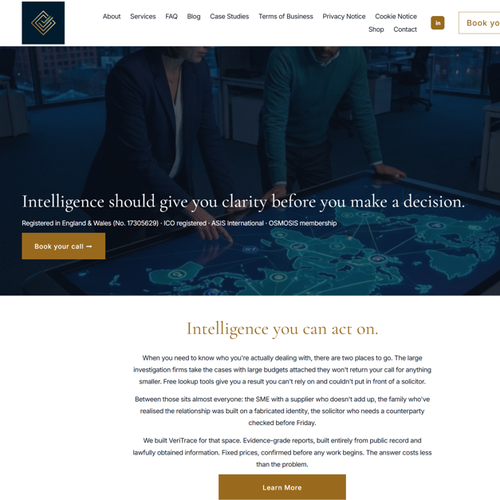 Website with the title 'web development and optimization'