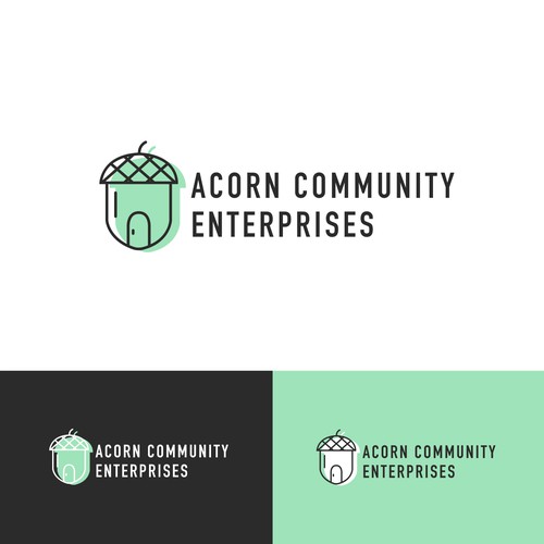 Acorn logo with the title 'Bright minimalist logo for non-profit'