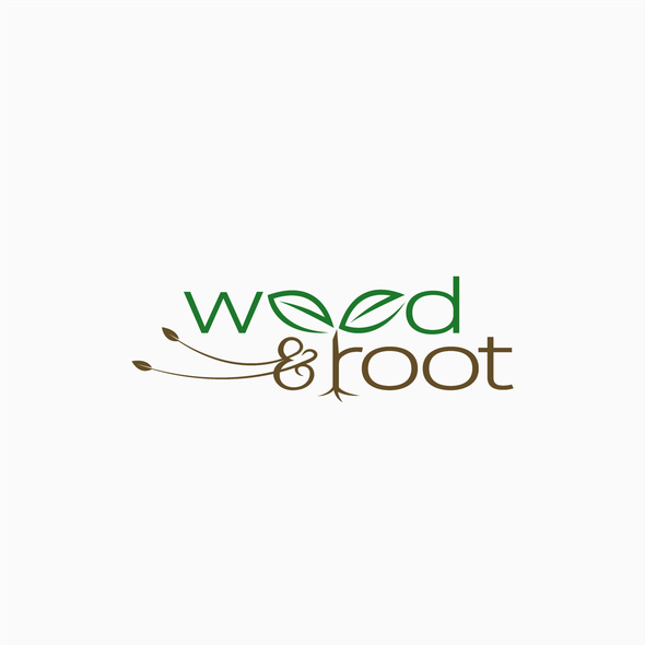 Tree root logo with the title 'weed & root'