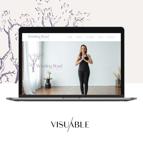 Nature website with the title 'Beautiful Website Design for Yoga Studio'