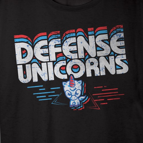 Bold t-shirt with the title 'T shirt design for Defense Unicorn'