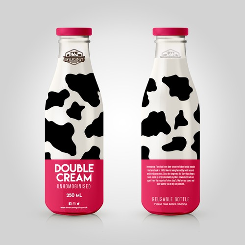 Branding label with the title 'Milk Bottle Label'