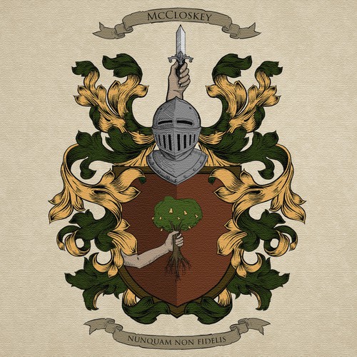 Medieval artwork with the title ' proposta para brasão de família'