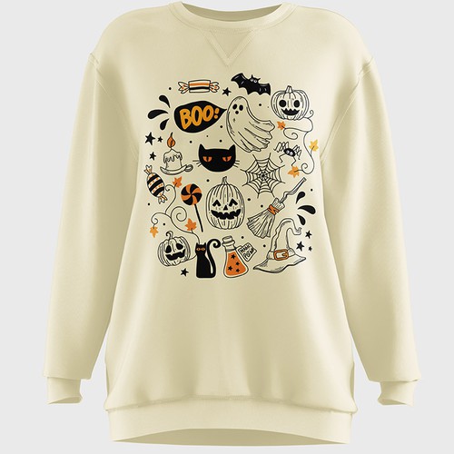 Cat t-shirt with the title 'Halloween fun'