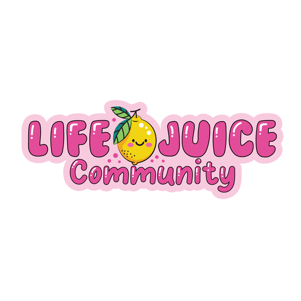 Pink logo with the title 'Fun and colorful Citrus Logo and mascot'