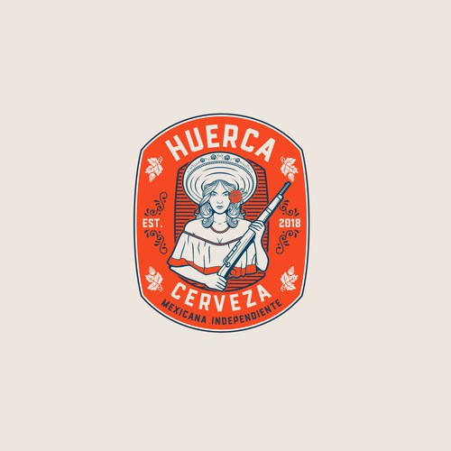 Beer logo with the title 'Huerca Craft Beer Logo Design'