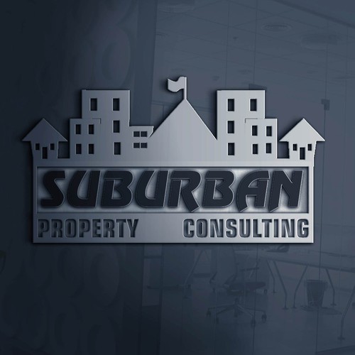 Metallic logo with the title 'Metallic Sign design against glass'