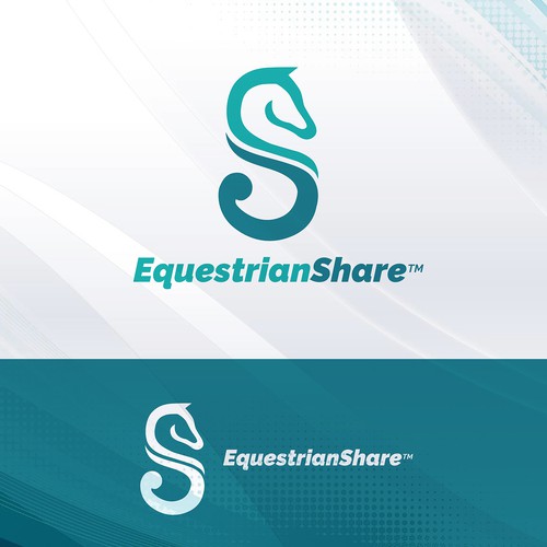 Horse design with the title 'Modern logo for Equestrian Social Media platform'