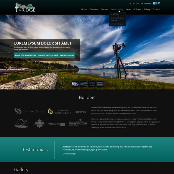 Big image website with the title 'The Ridge needs a new website design'