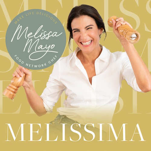 Podcast design with the title 'Melissima podcast cover'