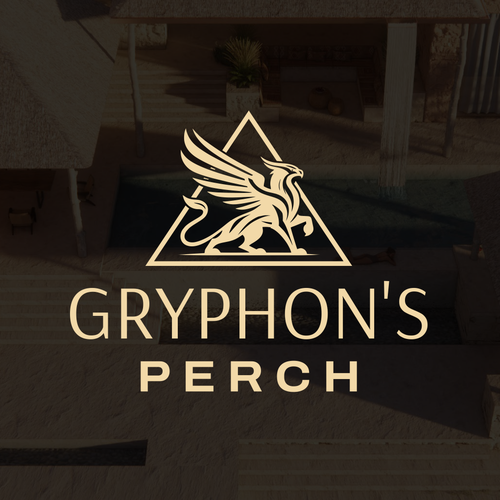Griffin logo with the title 'Griffon Logo Design for Gryphon's Perch'