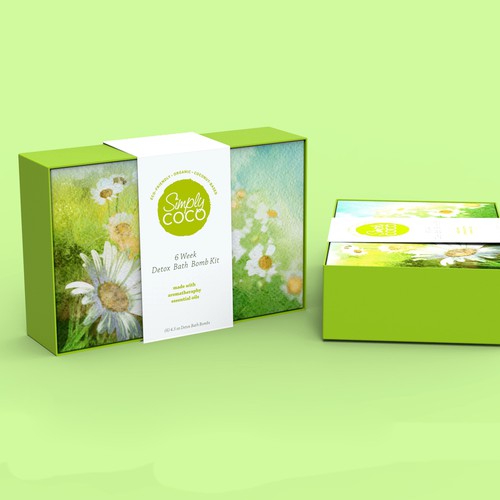 Bath packaging with the title 'simple box for beauty company'