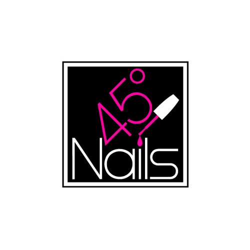 Nail design with the title 'logo for 45° Nails'