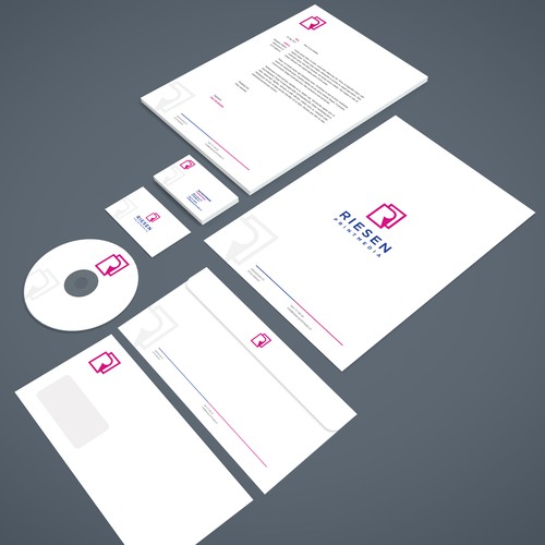 Stationery brand with the title 'Riesen Printmedia Brand Identity Pack '