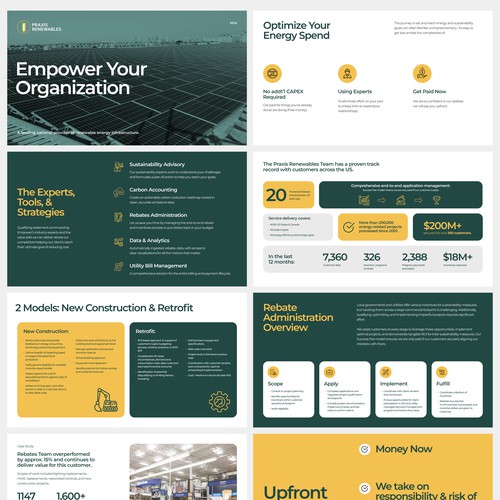 Solar panel design with the title 'Pitch Deck for Praxis Renewables'