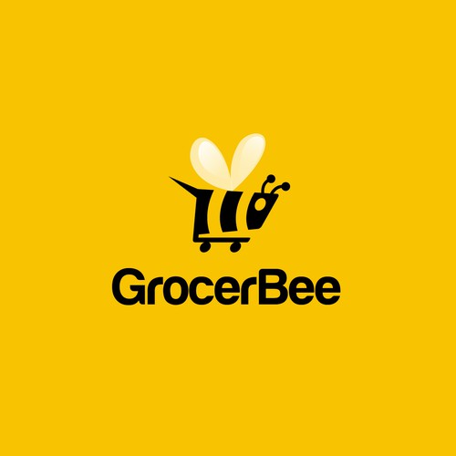 Grocery logo with the title 'Grocer Bee'