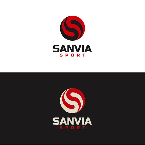 Yin-yang logo with the title 'Bold logo for Sanvia Sport'
